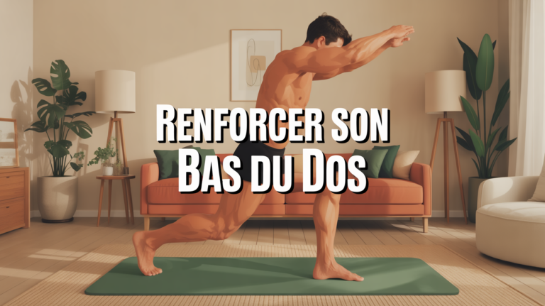 Personnage stylise exercice bas du dos salon