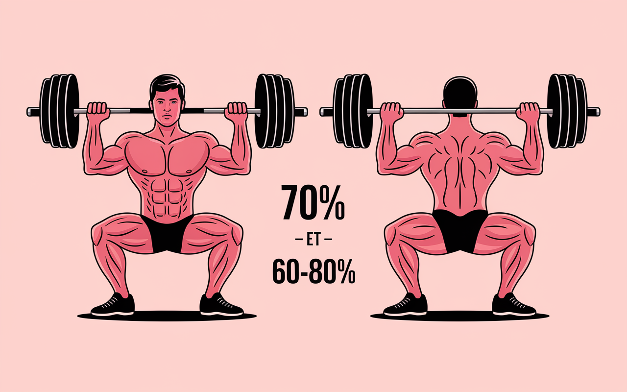 Schema activation quadriceps fessiers squat vs front squat
