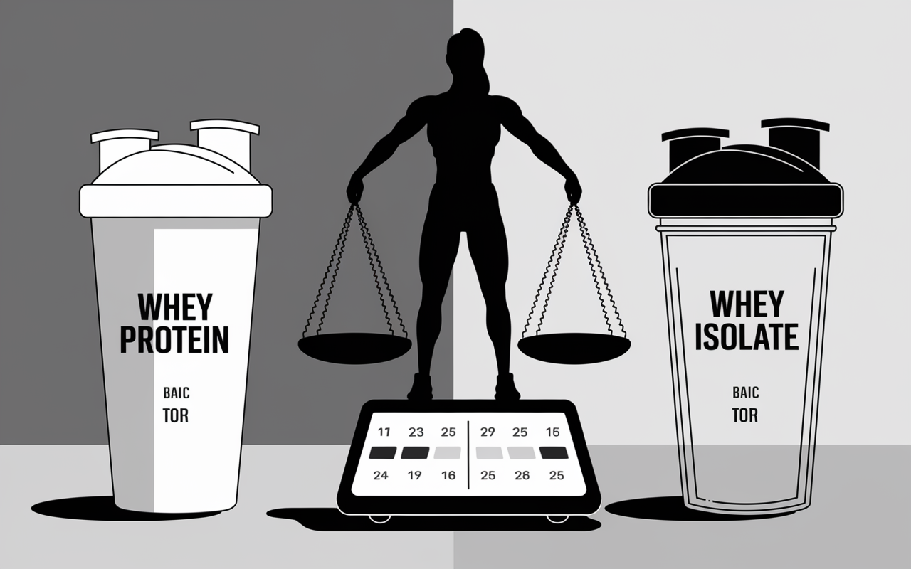 Shakers whey isolate et whey protein avec balance et sportif