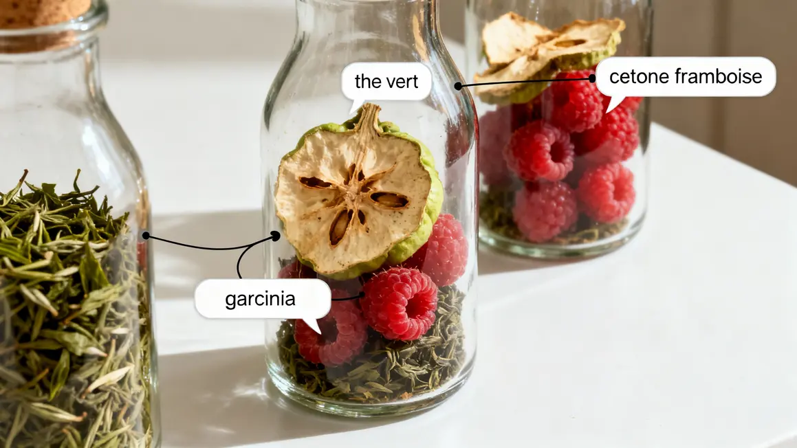 ingrédients clés BioXtrim : thé vert, garcinia, cétone de framboise