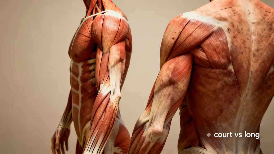 Infographie bras triceps court vs long