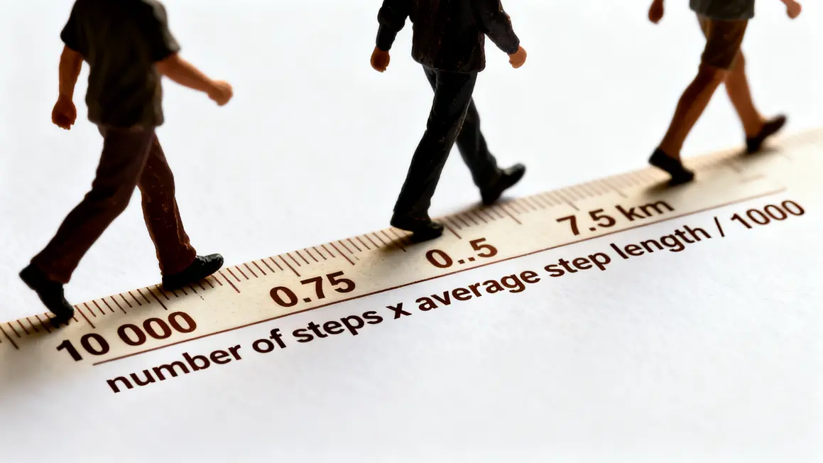 formule conversion pas en kilometres, chiffres visibles