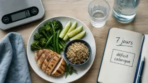 Perdre poids 1 semaine : menu et déficit calorique