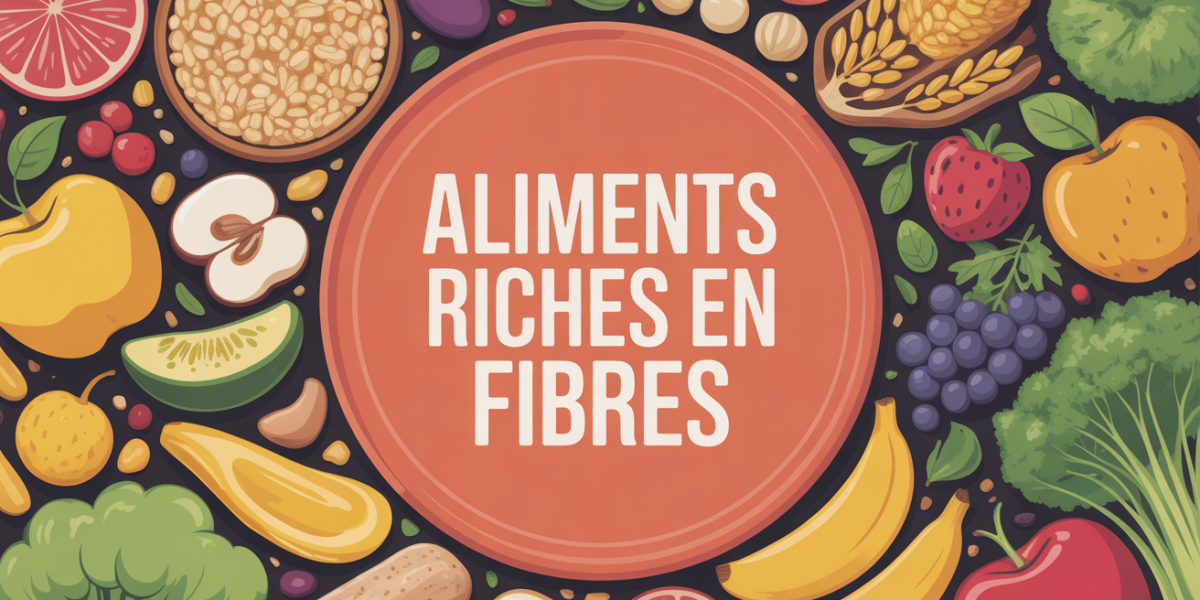 assiette aliments riches en fibres fruits céréales légumineuses