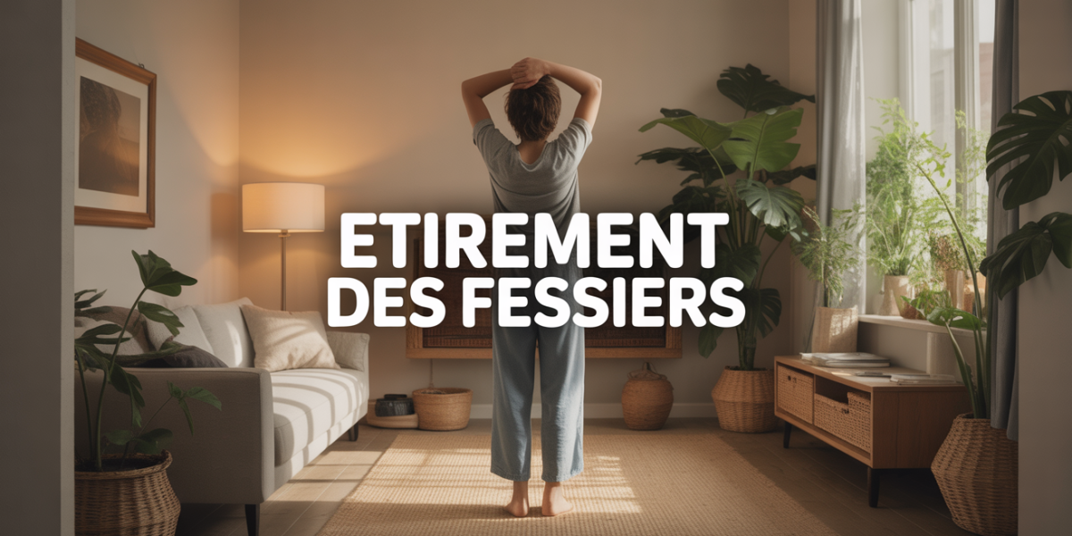 personne effectuant un etirement des fessiers debout