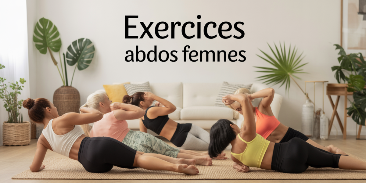 femmes en exercice abdos doux sur tapis salon