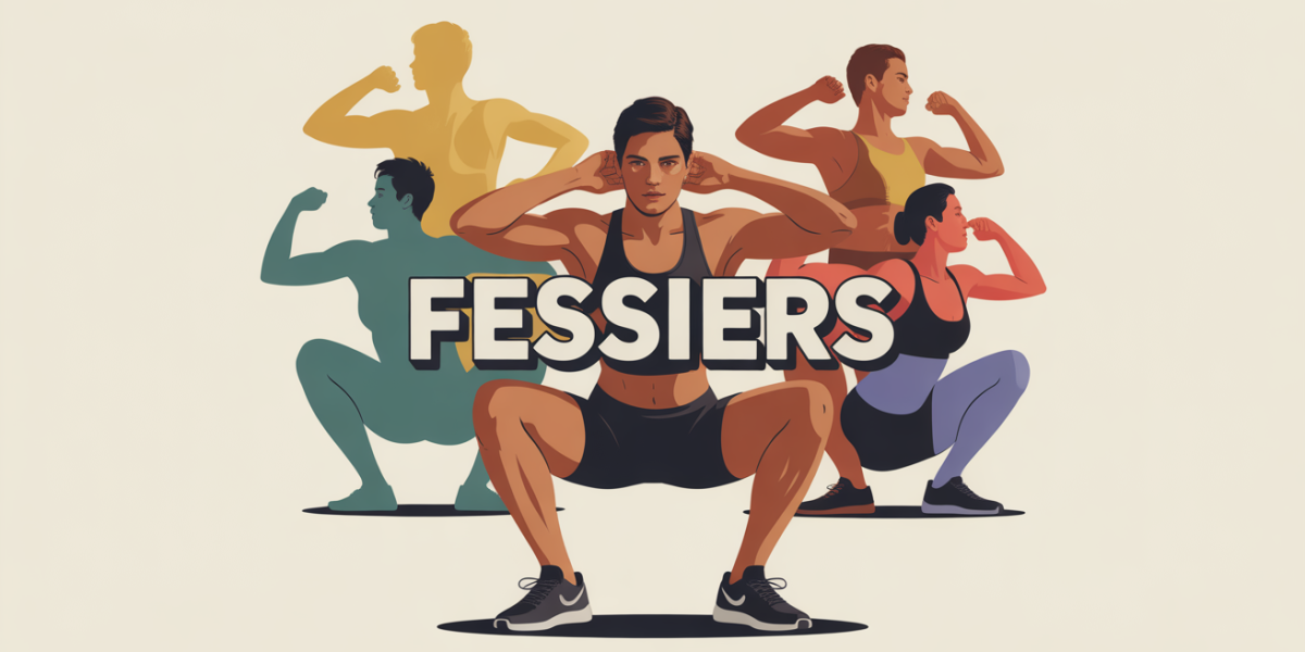 Illustration squat fessiers tous niveaux