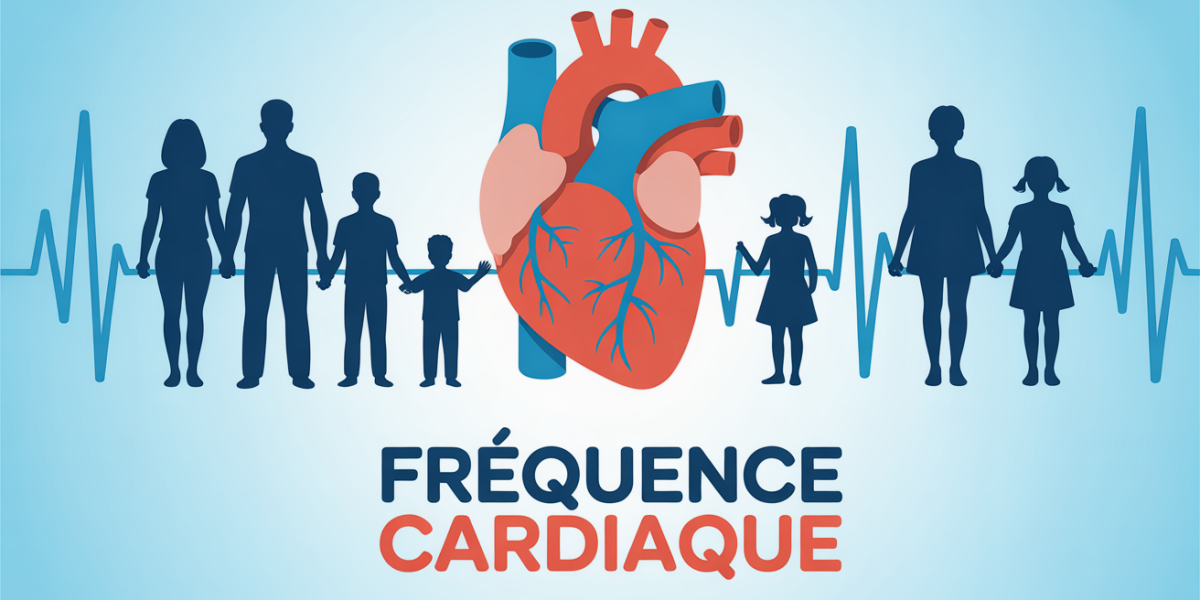 Frequence cardiaque coeur et silhouettes informatif
