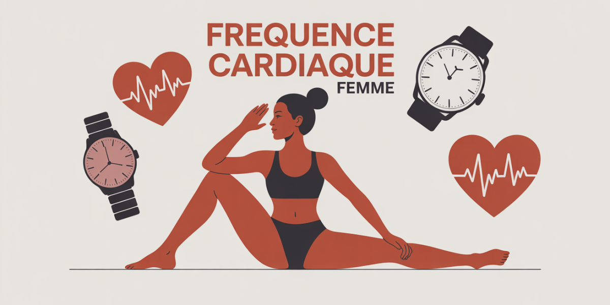 silhouette femme sportive montre pouls coeur