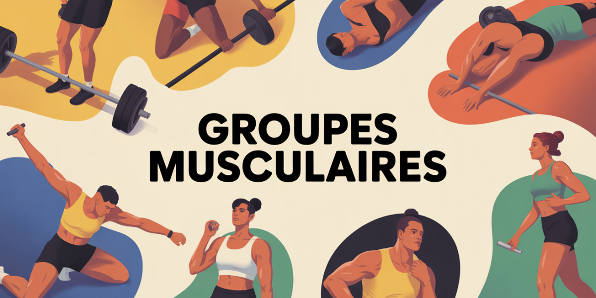 Silhouettes entrainement groupes musculaires salle de sport fond dynamique