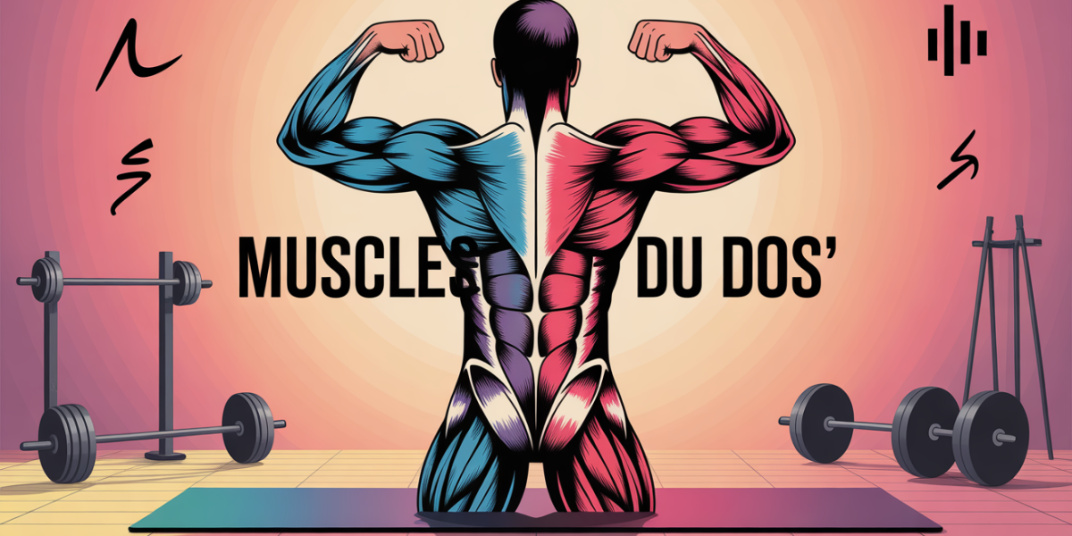 Muscles du dos sur tapis, principales zones en couleur