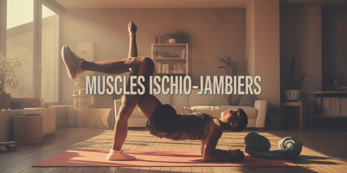 Illustration silhouettes sport MUSCLES ISCHIO-JAMBIERS sur tapis