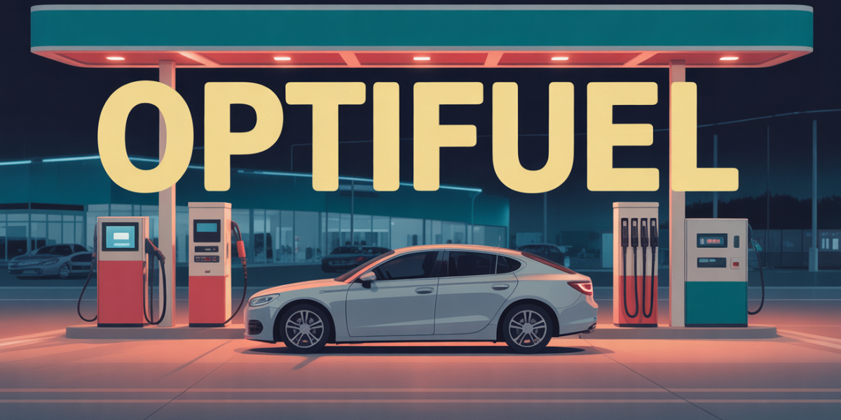 OptiFuel illustration voiture station carburant gadget