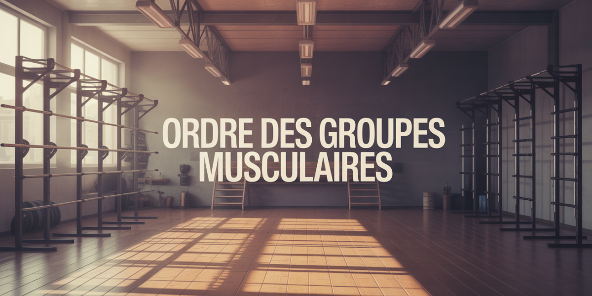 Illustration ordre groupes musculaires salle musculation