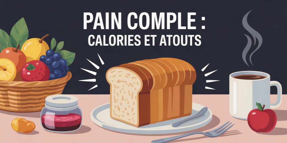 Pain complet calories et bienfaits sur table petit déjeuner