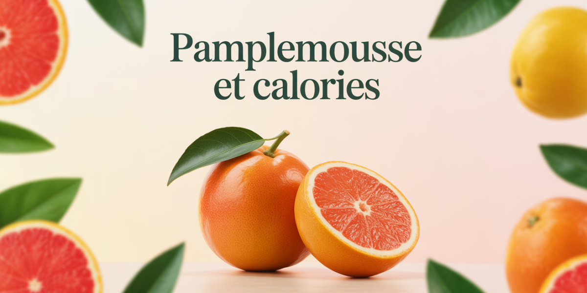 Gros plan sur pamplemousse et calories, ambiance fraîche bien-être