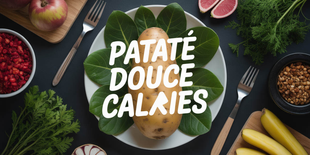 patate douce calories vue dessus table saine