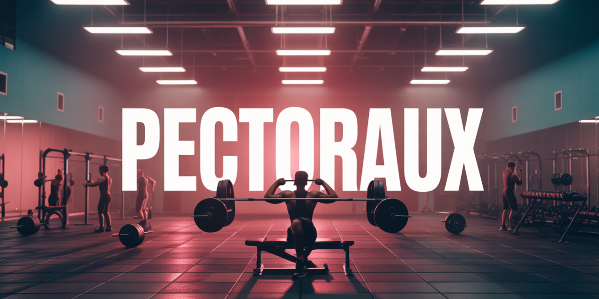 Salle sport pectoraux entrainement silhouettes musculation