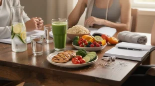 table aliments sains régime détox menu fitness