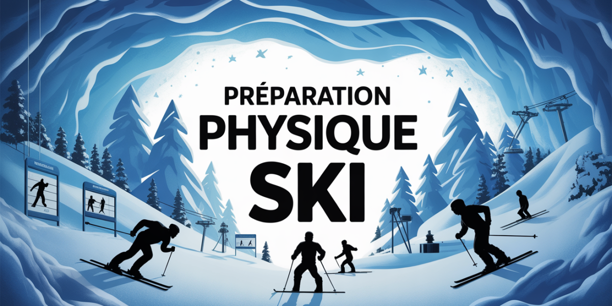 preparation physique ski illustration montagne skieurs