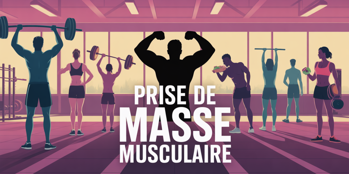 scène sportive prise de masse musculaire avec protéines