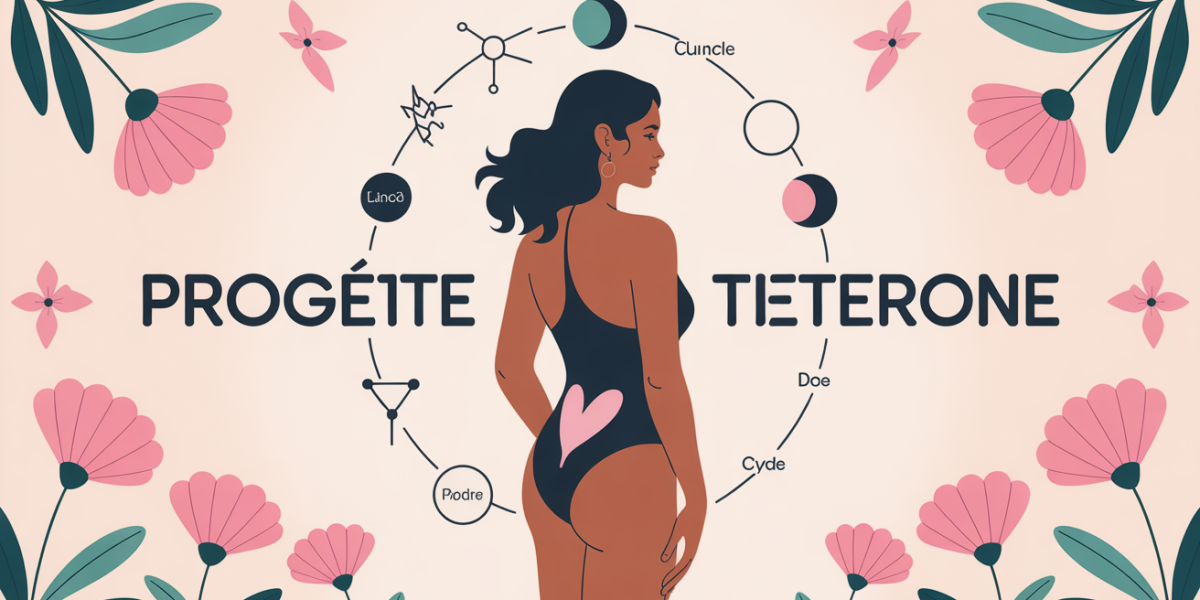 Silhouette féminine symboles hormones cycle menstruel bien-être