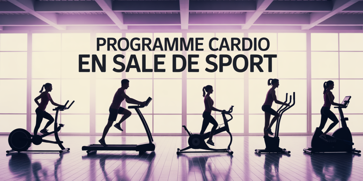 Salle de sport appareils cardio silhouettes programme