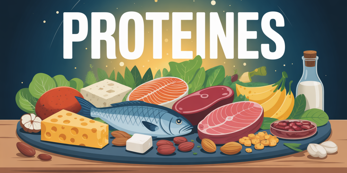 plateau d aliments riches en proteines
