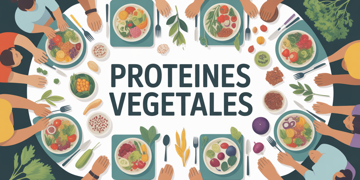 Proteines vegetales table garnie plats legumes couleurs