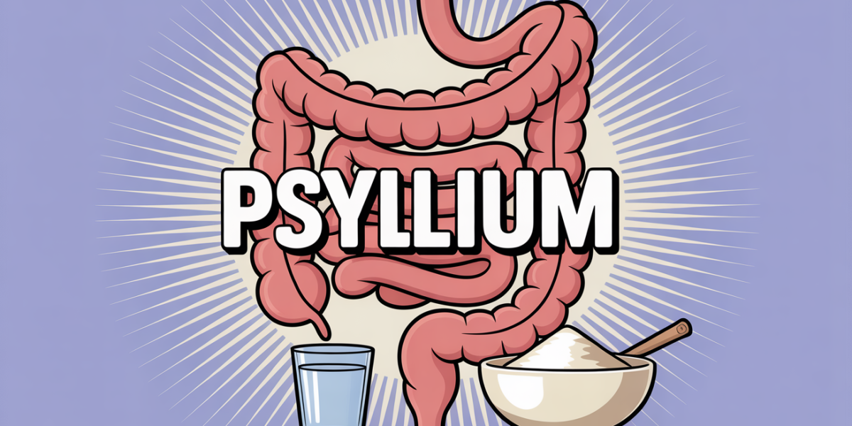Illustration intestin psyllium spirale et eau