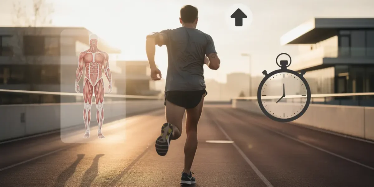 Silhouette coureur jogging icons force muscles puissance
