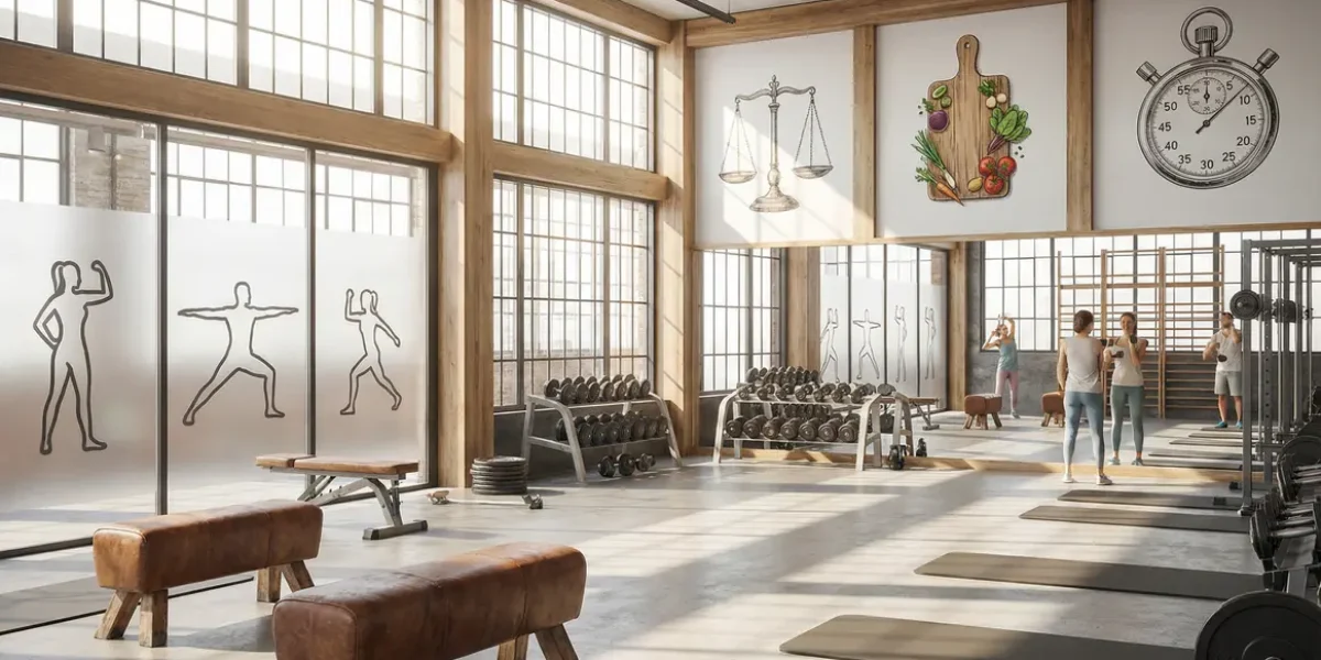 Salle de sport, haltères, musculation, nutrition, perte de poids