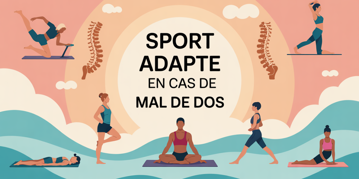 Illustration sport adapté pour mal de dos natation marche yoga Pilates
