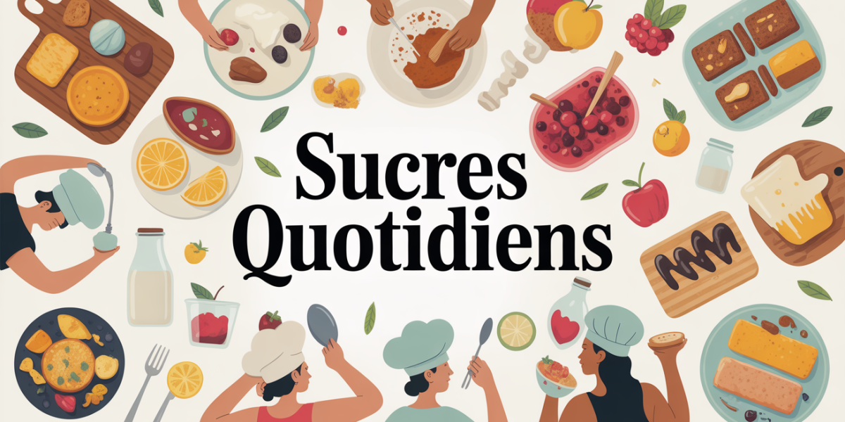 assortiment aliments sucrés sur table cuisine